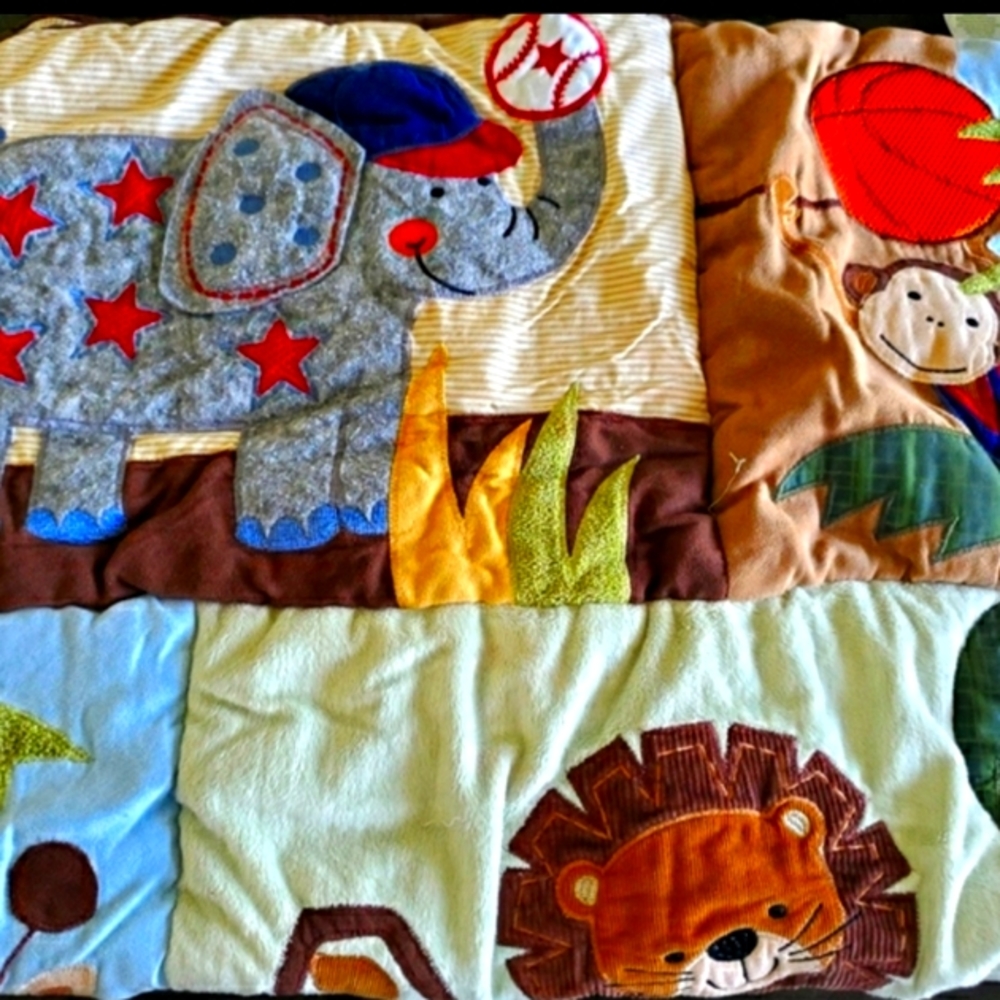 Lambs and Ivy Baby Quilt Sports Theme